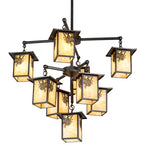 34"W Seneca Winter Pine 9 Lt Chandelier