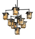 34"W Seneca Winter Pine 9 Lt Chandelier
