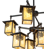 34"W Seneca Winter Pine 9 Lt Chandelier