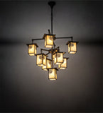 34"W Seneca Winter Pine 9 Lt Chandelier