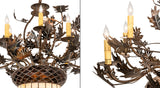 34"W Oak Leaf & Acorn 9 Lt Chandelier