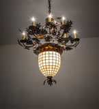 34"W Oak Leaf & Acorn 9 Lt Chandelier