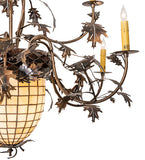 39"W Greenbriar Oak 9 Lt Chandelier