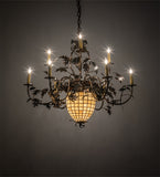 39"W Greenbriar Oak 9 Lt Chandelier