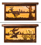 18"Sq Deer at Lake Flushmount