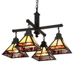 30"Sq "T" Mission 4 Light Chandelier