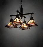 30"Sq "T" Mission 4 Light Chandelier