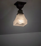 5"Sq Bungalow Alabaster Swirl Flushmount