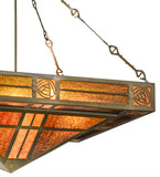 36"Sq Bungalow Rose Stained Glass Inverted Pendant