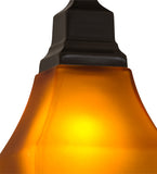 5"Sq Bungalow Frosted Amber Flushmount