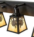 48"W Winter Pine 5 Lt Vanity Light
