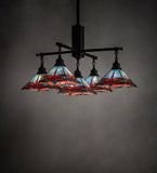 36"Sq Prairie Dragonfly 5 Lt Chandelier
