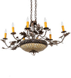 48"L Greenbriar Oak 8 Lt Chandelier