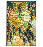 32"W X 48"H Tiffany Wisteria & Snowball Window