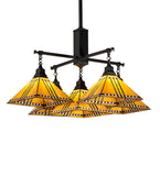 38"Sq Prairie Corn 5 Lt Chandelier
