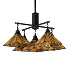 38"Sq Prairie Corn 5 Lt Chandelier
