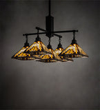 36"Sq Nuevo Mission 5 Lt Chandelier