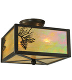 10"Sq Balsam Pine Flushmount-