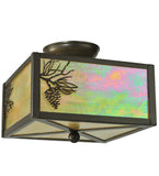 10"Sq Balsam Pine Flushmount-