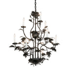 36"W Oak Leaf 9 Lt Chandelier