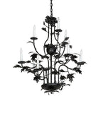 36"W Oak Leaf 9 Lt Chandelier
