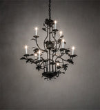 36"W Oak Leaf 9 Lt Chandelier