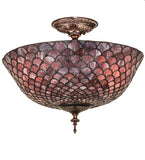 16"W Tiffany Fishscale Flushmount