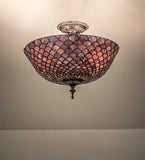 16"W Tiffany Fishscale Flushmount