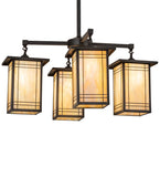 33"Sq Prairie Mission 4 Lt Chandelier
