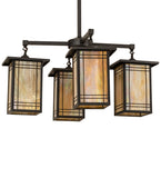 33"Sq Prairie Mission 4 Lt Chandelier