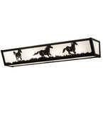 30"W Running Horses Vanity Light