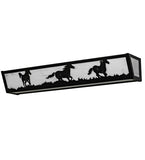 30"W Running Horses Vanity Light