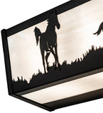 30"W Running Horses Vanity Light