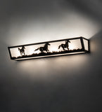 30"W Running Horses Vanity Light