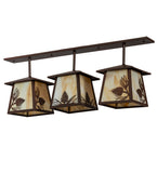 48"L Stillwater Mountain Pine 3 Lt Island/Billiard Pendant