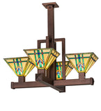 32"Sq Prairie Wheat 4 Lt Inverted Pendant