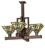 32"Sq Prairie Wheat 4 Lt Inverted Pendant