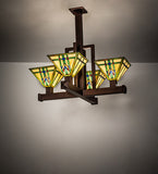 32"Sq Prairie Wheat 4 Lt Inverted Pendant