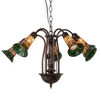 24"W Tiffany Pond Lily 7 Lt Chandelier