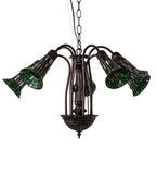 24"W Tiffany Pond Lily 7 Lt Chandelier