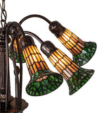 24"W Tiffany Pond Lily 7 Lt Chandelier