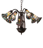 26"W Tiffany Pond Lily 7 Lt Chandelier