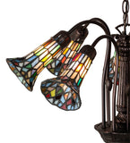 26"W Tiffany Pond Lily 7 Lt Chandelier