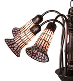 26"W Tiffany Pond Lily 7 Lt Chandelier