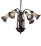 24"W Tiffany Pond Lily 7 Lt Chandelier