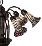 24"W Tiffany Pond Lily 7 Lt Chandelier