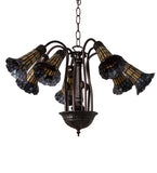 26"W Tiffany Pond Lily 7 Lt Chandelier