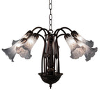26"W Tiffany Pond Lily 7 Lt Chandelier