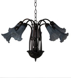 26"W Tiffany Pond Lily 7 Lt Chandelier