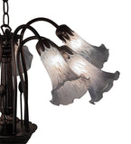 26"W Tiffany Pond Lily 7 Lt Chandelier